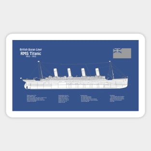 RMS Titanic ship plans. White Star Ocean Liner -  ABDpng Sticker